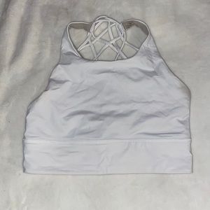 Lululemon Free to Be High-Neck Longline Bra|white|size 10